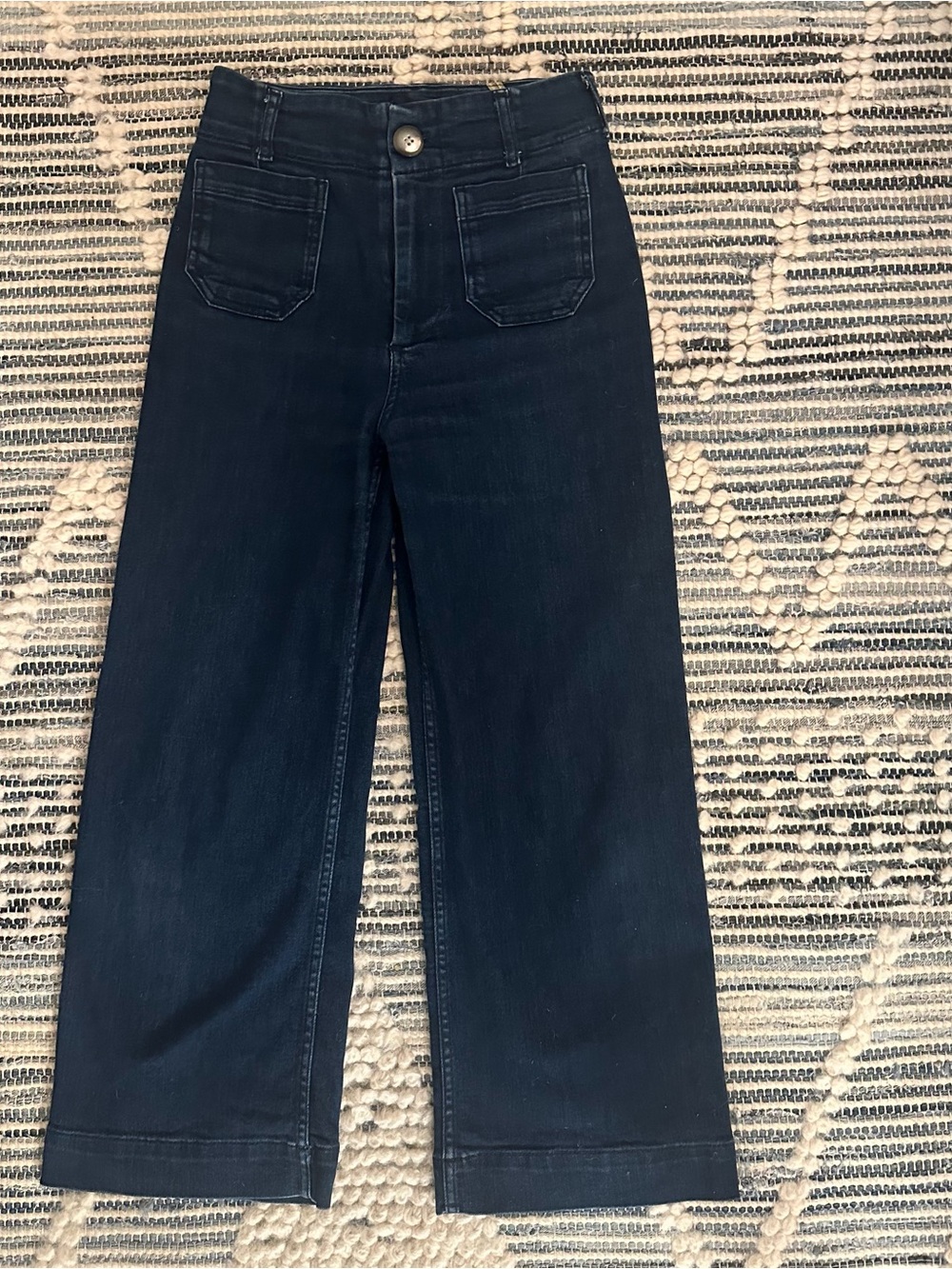 Maeve Indigo Cropped Wide-Leg Jeans